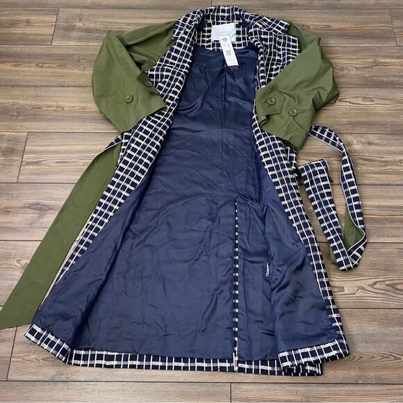 Tanya Taylor Lotta Contrast Combo Trench Coat - Picture 9 of 16